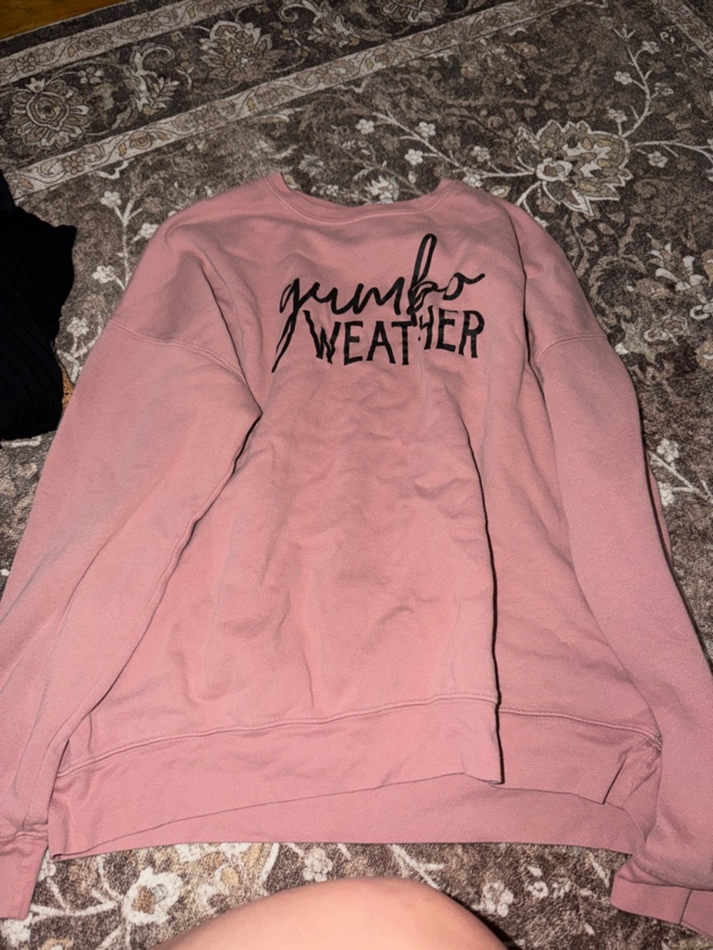 Pink "Gumbo Weather" Graphic Sweatshirt